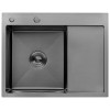 Кухонная мойка Kroner KRP Schwarze - 6350LHM PVD (3.0/1.0 мм)