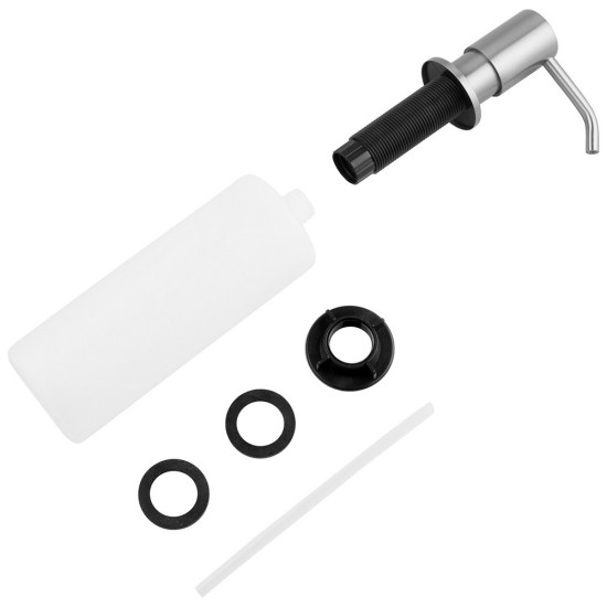 Комплект кухонная мойка Kroner Gebürstet-6350RHM + смеситель Küche-C031BLK + дозатор Spender-ECG049
