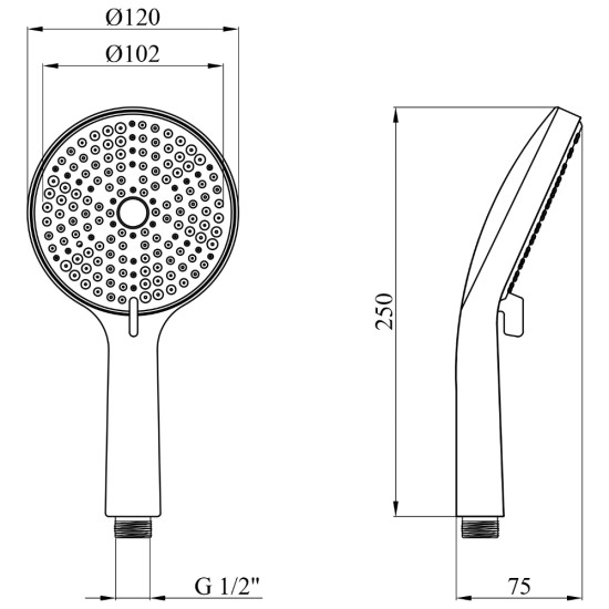 Лейка для ручного душа Kroner Element 2801512901Z-0101