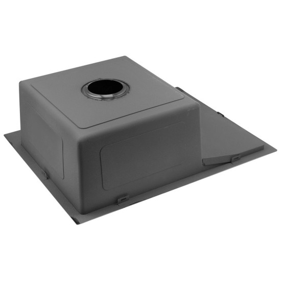 Комплект кухонная мойка Kroner Gebürstet-6350RHM + смеситель Küche-C031BLK + дозатор Spender-ECG049