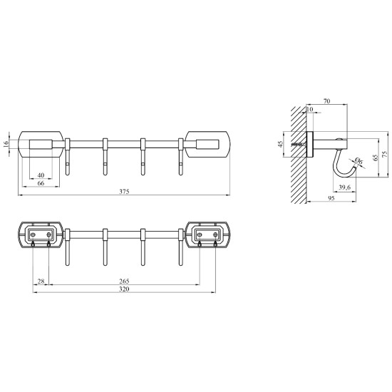 Полотенцедержатель Kroner KRM Graz - C95618-4