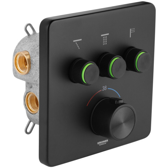 Душевая система скрытого монтажа термостатическая Kroner Element Thermo 211462-3801