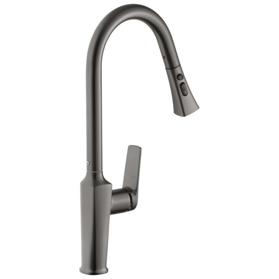 Комплект кухонна мийка Kroner Schwarze-6350HM PVD + змішувач Makon-GRP030-T + дозатор Spender-SCH049