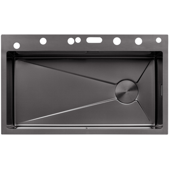 Кухонна мийка Kroner KRP Schwarze - SET7545F3HM PVD (3.0/0.8 мм)