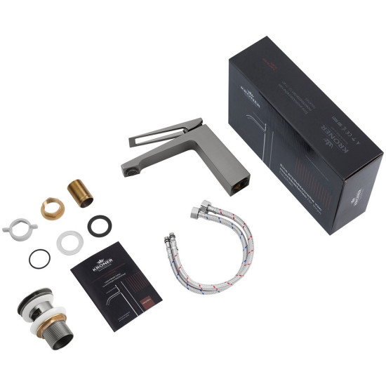 Смеситель для раковины Kroner KRP Ersel - GRP0110BV с донным клапаном