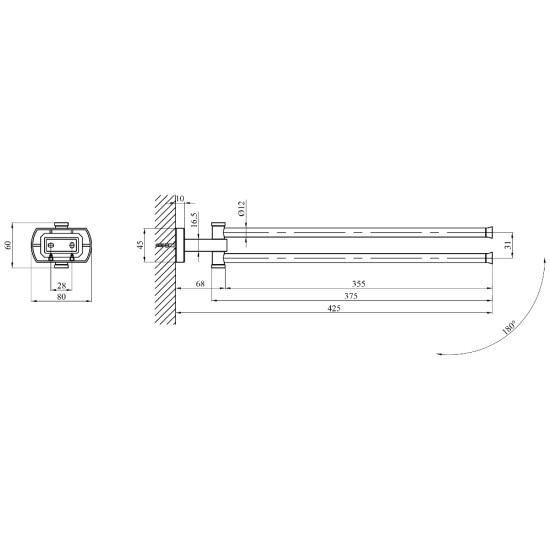 Полотенцедержатель Kroner KRM Graz - C95614
