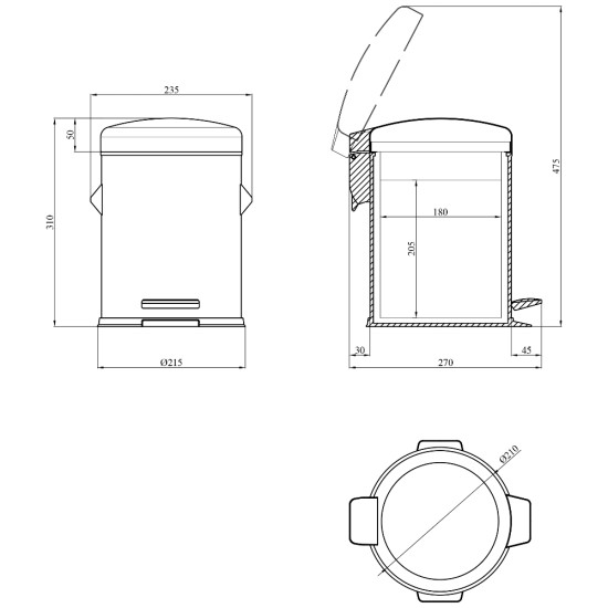 Ведро для мусора Kroner KRP Graz - GRP406 5 л