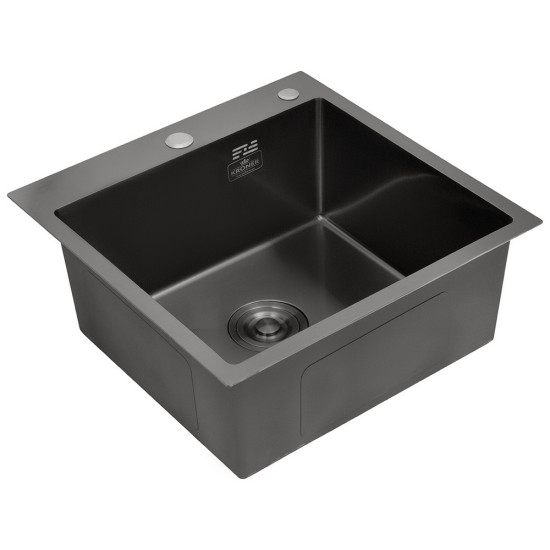 Кухонная мойка Kroner KRP Schwarze - 4545HM PVD (3.0/1.0 мм)