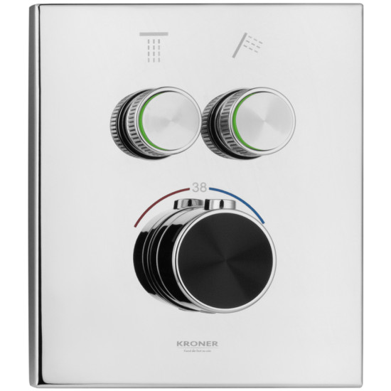 Душевая система скрытого монтажа термостатическая Kroner Element Thermo 211461-0101