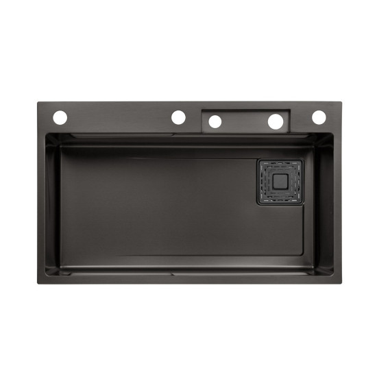Кухонная мойка Kroner KRP Schwarze - SET7545HM PVD (3.0/0.8 мм)