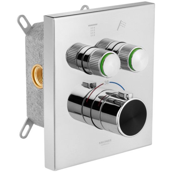 Душевая система скрытого монтажа термостатическая Kroner Element Thermo 211461-0101