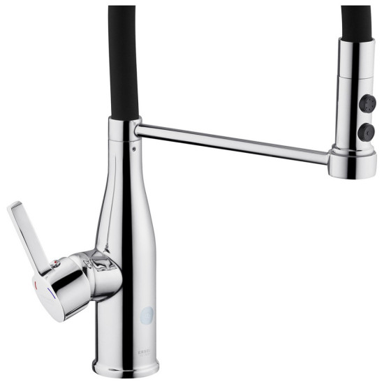 Комплект кухонная мойка Kroner Gebürstet-6050HM + смеситель Ersel-C03111BLK + дозатор Spender-016