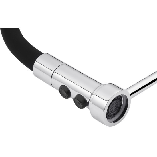 Комплект кухонная мойка Kroner Gebürstet-6050HM + смеситель Ersel-C03111BLK + дозатор Spender-016