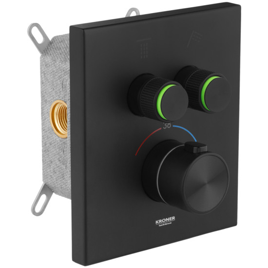 Душевая система скрытого монтажа термостатическая Kroner Element Thermo 211461-3801