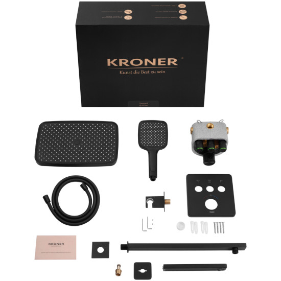 Душевая система скрытого монтажа термостатическая Kroner Element Thermo 211462-3801