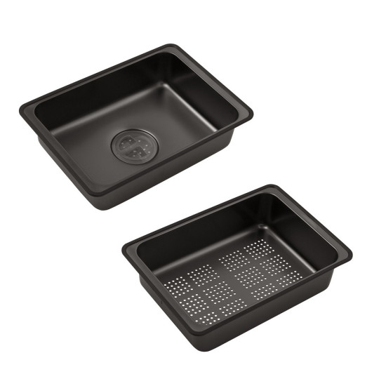 Кухонная мойка Kroner KRP Schwarze - SET7546ARTHM PVD (3.0/0.8 мм)