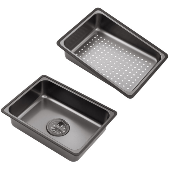 Кухонная мойка Kroner KRP Schwarze - SET7545F4HM PVD (3.0/0.8 мм)
