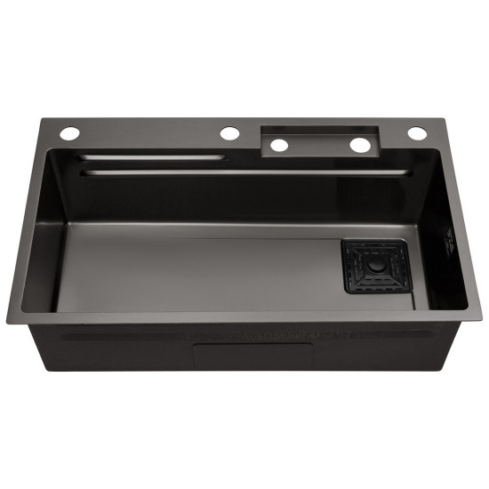 Кухонная мойка Kroner KRP Schwarze - SET7545HM PVD (3.0/0.8 мм)