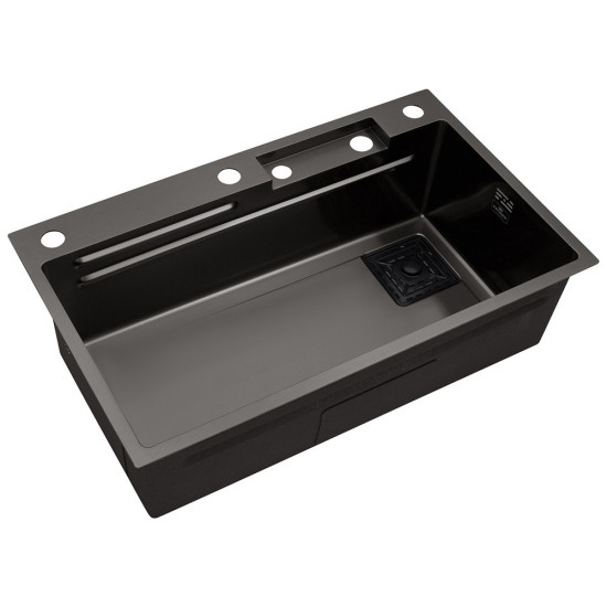 Кухонная мойка Kroner KRP Schwarze - SET7545HM PVD (3.0/0.8 мм)