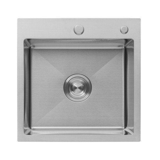Комплект кухонная мойка Kroner Gebürstet-5050HM + смеситель Küche-C031BLK + дозатор Spender-016