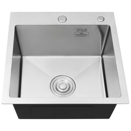 Комплект кухонная мойка Kroner Gebürstet-5050HM + смеситель Küche-C031BLK + дозатор Spender-016