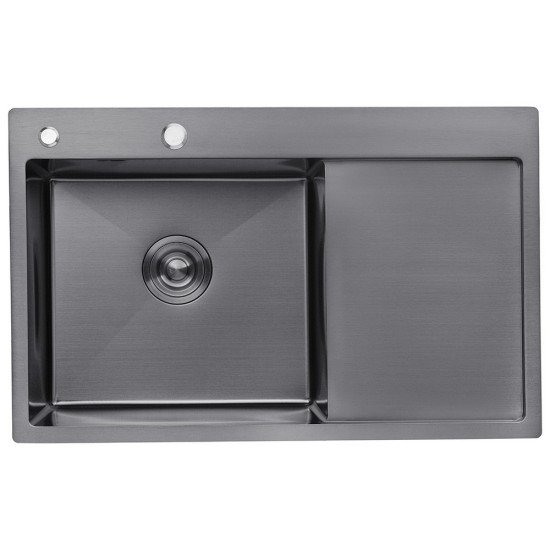 Кухонная мойка Kroner KRP Schwarze - 7849LHM PVD (3.0/1.0 мм)