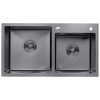 Кухонна мийка Kroner KRP Schwarze - 7843ZHM PVD (3.0/1.0 мм)
