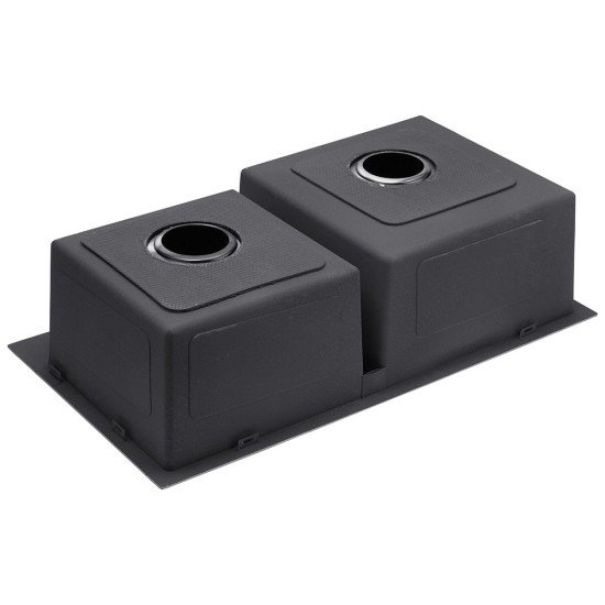 Комплект кухонная мойка Kroner Schwarze-7843ZHM PVD + смеситель Edelstahl Klassisch-PVD03817BLK + дозатор Spender-026