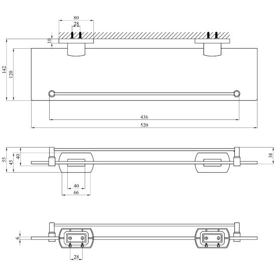 Полка для ванной комнаты Kroner KRP Graz - C95611
