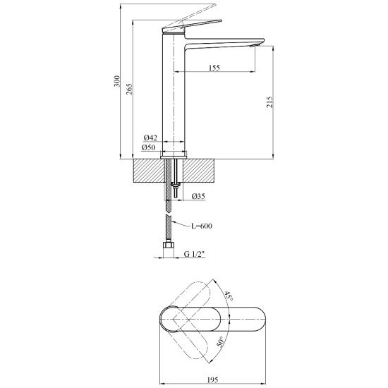 Смеситель для раковины Kroner Element 211111-0101