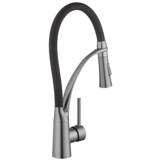 Комплект кухонная мойка Kroner Schwarze-6050HM PVD + смеситель Ersel - GRP03393BLK + дозатор Spender-026