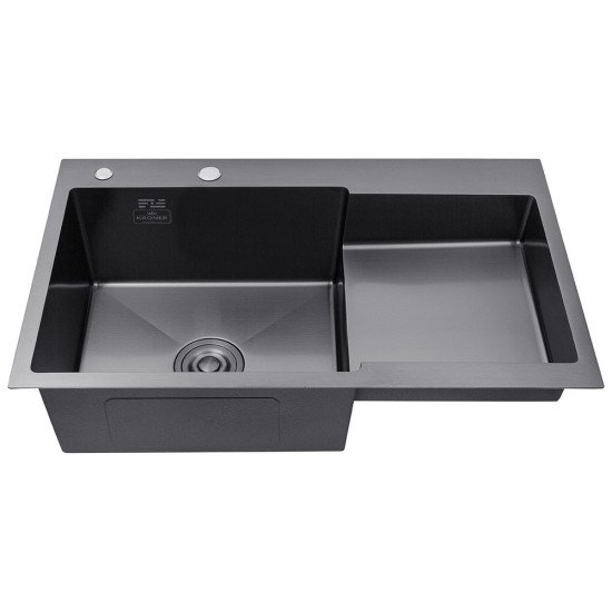 Набор 3в1 Kroner KRP Schwarze - 7848LHM PVD (3.0/1.0 мм) + Kroner KRP Spender - 026 + Kroner KRP Edelstahl Klassisch - PVD03817BLK
