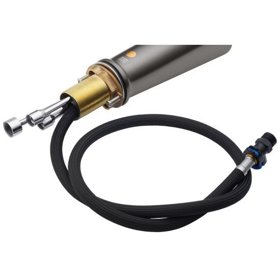 Комплект кухонная мойка Kroner Schwarze-6350HM PVD + смеситель Makon-GRP030-T + дозатор Spender-SCH049
