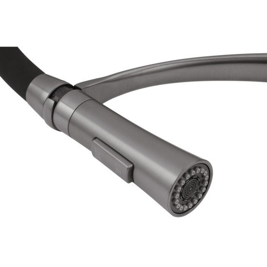 Комплект кухонная мойка Kroner Schwarze-6050HM PVD + смеситель Ersel - GRP03393BLK + дозатор Spender-026