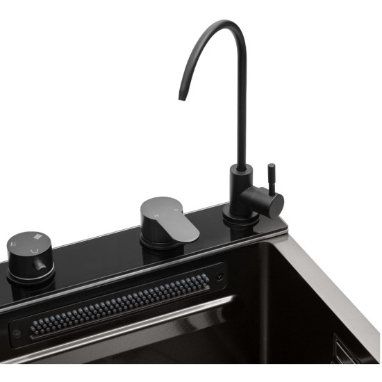 Кухонная мойка Kroner KRP Schwarze - SET7545F4HM PVD (3.0/0.8 мм)