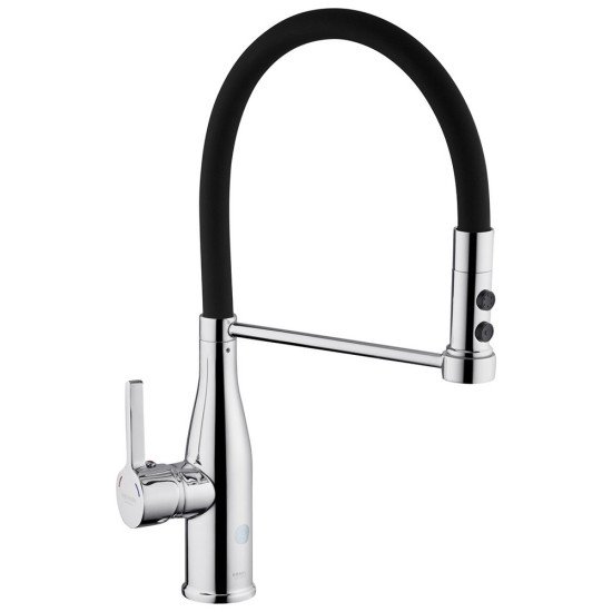 Комплект кухонная мойка Kroner Gebürstet-6050HM + смеситель Ersel-C03111BLK + дозатор Spender-016