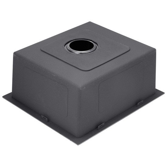 Комплект мойка для кухни интегрированная Kroner KRP Schwarze - 4545HM PVD с корзиной для сушки и дозатором
