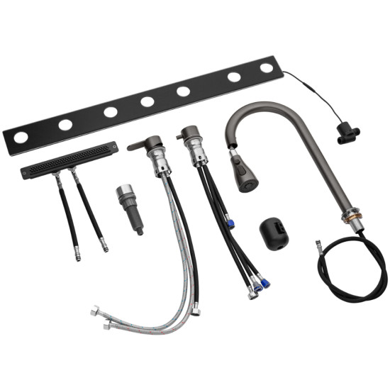 Кухонная мойка Kroner KRP Schwarze - SET7545F4HM PVD (3.0/0.8 мм)