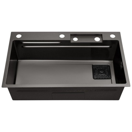 Кухонная мойка Kroner KRP Schwarze - SET7545HM PVD (3.0/0.8 мм)