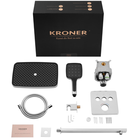 Душевая система скрытого монтажа термостатическая Kroner Element Thermo 211461-0101