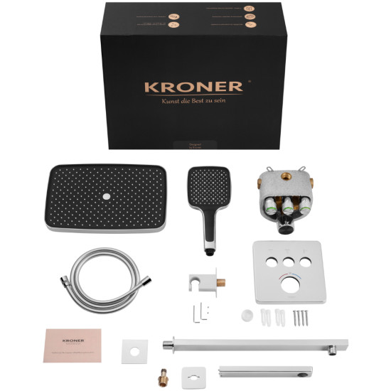 Душевая система скрытого монтажа термостатическая Kroner Element Thermo 211462-0101